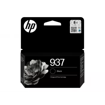 HP 937 čierna originálna atramentová kazeta – pigmentová, štandardná výťažnosť (4S6W5NE#LS3)