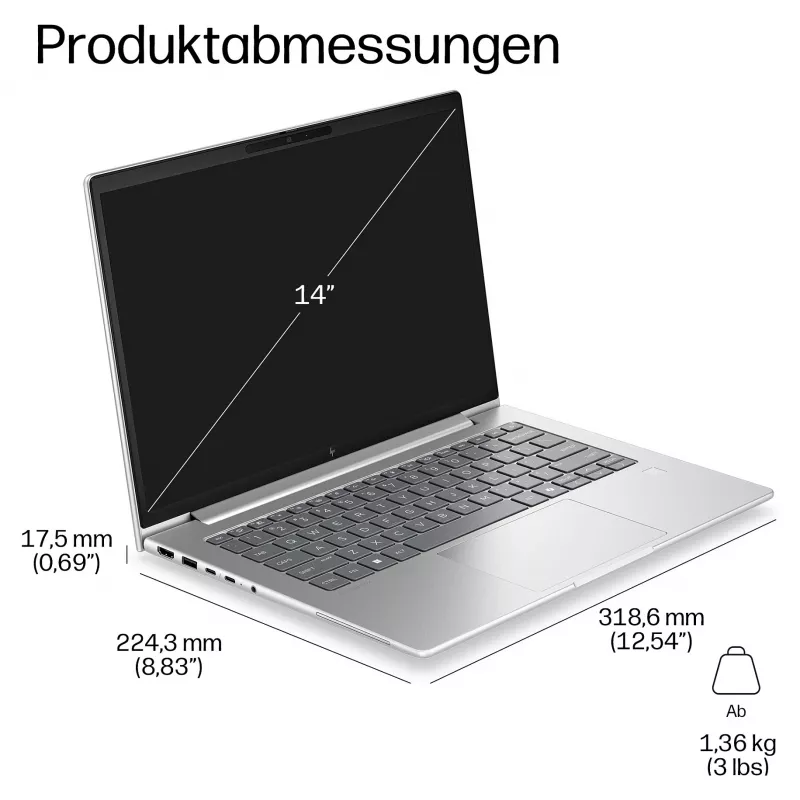 HP EliteBook 6 G2i Notebook AI - Intel Core 7 350 / 1.5 GHz - 32 GB RAM - 1 TB SSD - 14