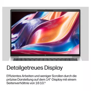 HP EliteBook 8 G2i 14 palca Intel Core Ultra 7 355 32GB RAM 1TB SSD Windows 11 Pro business notebook (strieborná, nemecká klávesnica)