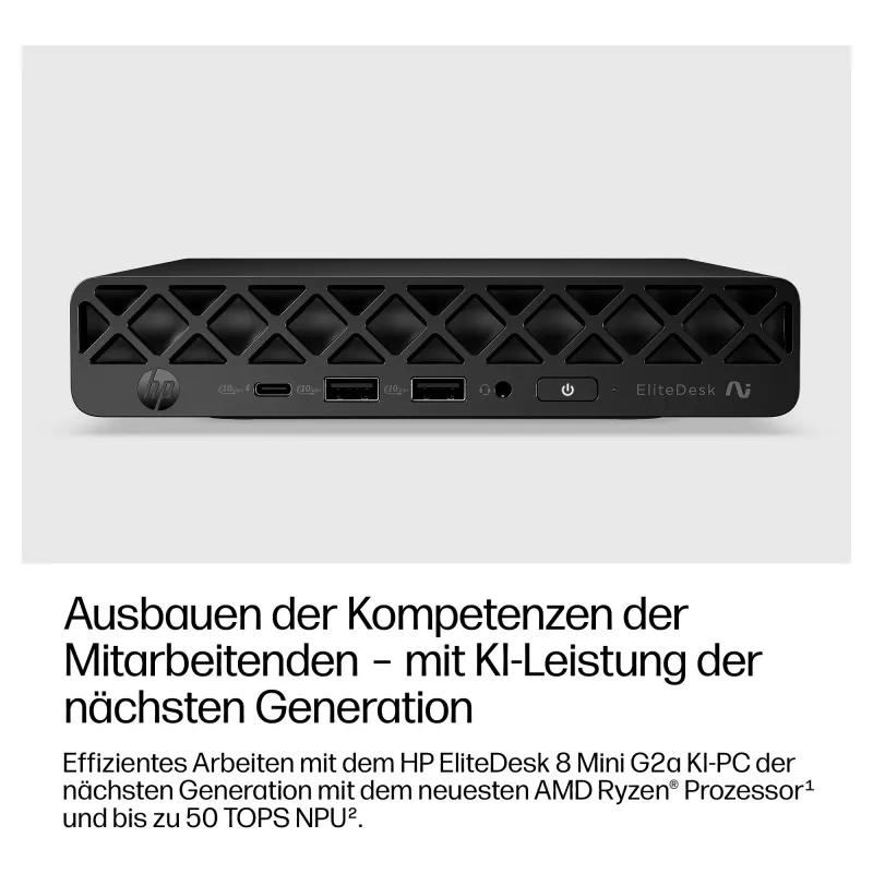 HP EliteDesk 8 Mini G2a mini PC, AMD Ryzen AI 5 435, 16GB RAM, 512GB SSD, Windows 11 Pro, čierna