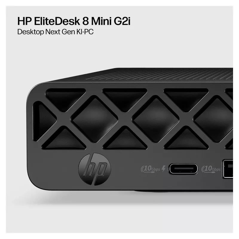 HP EliteDesk 8 Mini G2i Mini PC, Intel Core Ultra 7 356H, 32GB DDR5 RAM, 1TB NVMe SSD, Windows 11 Pro, čierna
