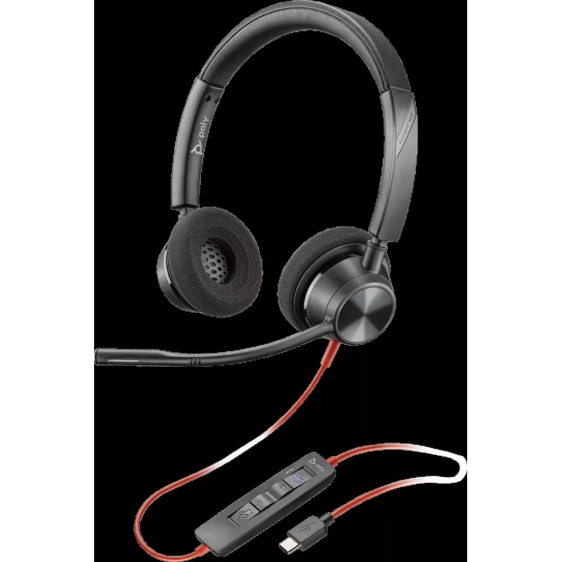 HP Poly Blackwire 3320-M USB-C káblový headset s mikrofónom na ramienku, potlačenie hluku, čierny