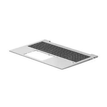 HP ProBook 450/455 G8/G9 kryt vrchného dielu s belgickou klávesnicou, podsvietený, strieborný opierka dlaní, diskrétna grafika