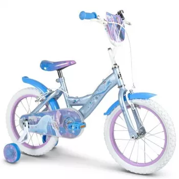 Huffy Frozen 16-palcový dámsky bicykel s pomocnými kolieskami, predným košíkom a spätnou brzdou