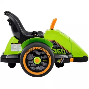 Huffy Green Machine 360 elektrické vozidlo pre deti - 6V, 360° drift, zelená/čierna, vek 3-7