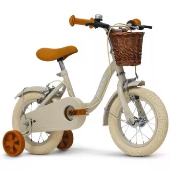 Huffy Vintage 12 inch detský bicykel, sivý s košíkom a pomocnými kolieskami