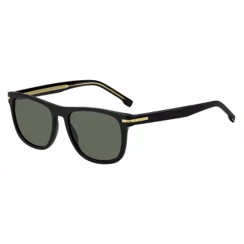HUGO BOSS BLACK BOSS1626S807 pánske slnečné okuliare, hranaté, acetát, čierny rám, sivé sklá, 55 mm