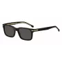 HUGO BOSS BLACK BOSS1628S807 obdĺžnikové slnečné okuliare, čierny rám, sivé sklá, 54/19/145 mm