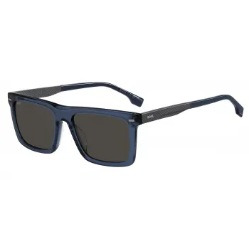 HUGO BOSS BLACK BOSS1765GSPJP pánske obdĺžnikové slnečné okuliare - čierny rám, sivé šošovky, 55/18/150 mm