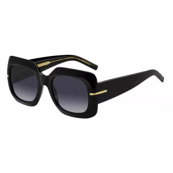 HUGO BOSS BLACK dámske slnečné okuliare BOSS1730S807 - obdĺžnikový acetátový rám, sivé sklá, 54 mm