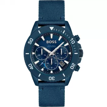 HUGO BOSS pánske hodinky 1513919 46 mm puzdro z ušľachtilej ocele čierny silikónový remienok chronograf quartz