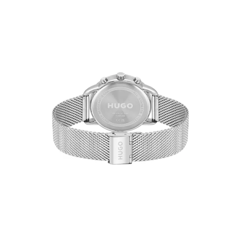 HUGO MAN 1530236 44mm analógové quartzové hodinky, čierny silikónový remienok