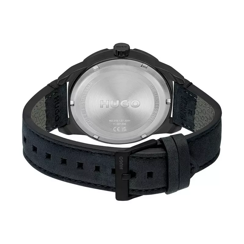HUGO MAN 1530275 45 mm quartz chronografové hodinky modrý ciferník hnedý kožený remienok