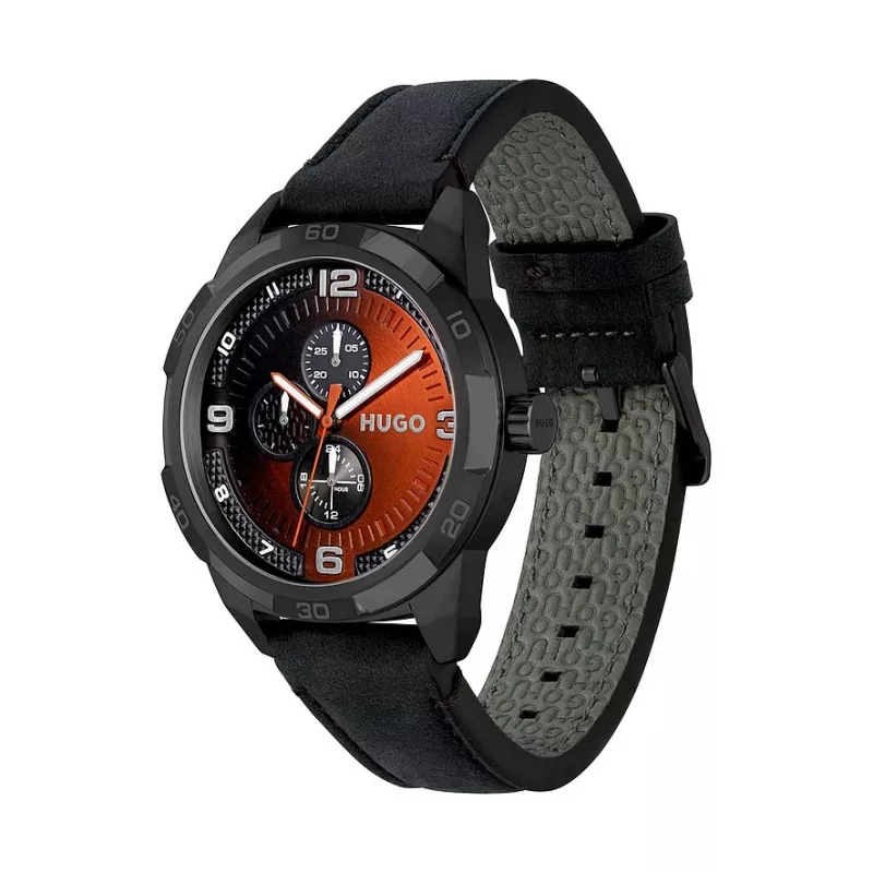 HUGO MAN 1530275 45 mm quartz chronografové hodinky modrý ciferník hnedý kožený remienok