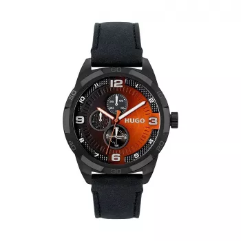 HUGO MAN 1530275 45 mm quartz chronografové hodinky modrý ciferník hnedý kožený remienok