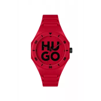 HUGO pánske Velocity chronografové quartzové hodinky 42 mm puzdro z nerezovej ocele čierny silikónový remienok 1530328