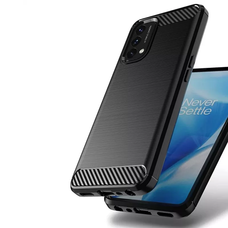Hurtel Carbon puzdro flexibilný kryt pre OnePlus Nord N200 5G čierna