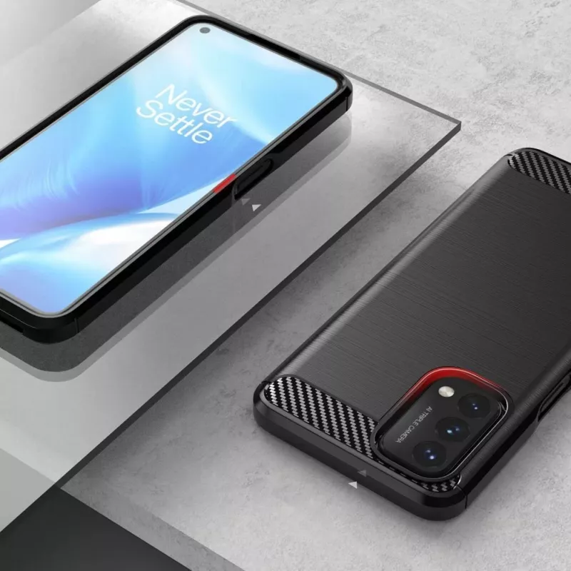 Hurtel Carbon puzdro flexibilný kryt pre OnePlus Nord N200 5G čierna