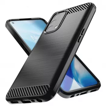 Hurtel Carbon puzdro flexibilný kryt pre OnePlus Nord N200 5G čierna