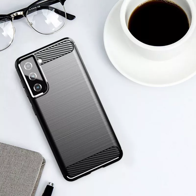 Hurtel Carbon puzdro flexibilné krytie pre Samsung Galaxy S21 FE čierne
