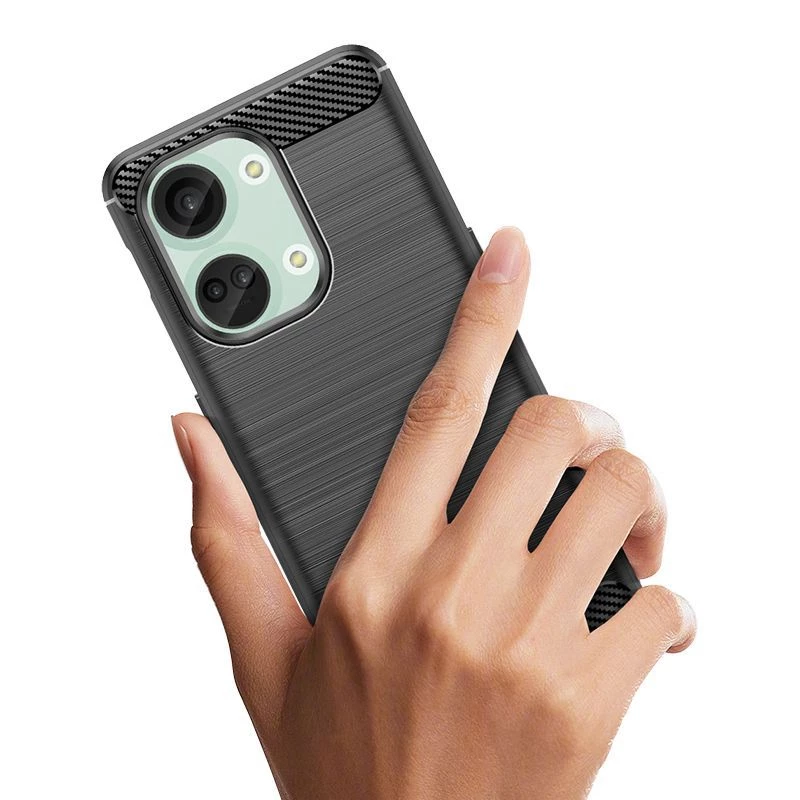 Hurtel Carbon Case Silikónové puzdro pre OnePlus Ace 2V / OnePlus Nord 3 - čierna
