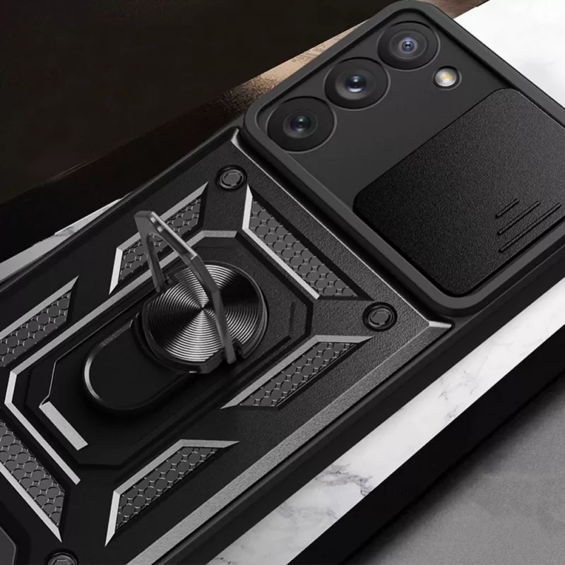 Hurtel Hybrid Armor Camshield puzdro pre Samsung Galaxy A14 - modré