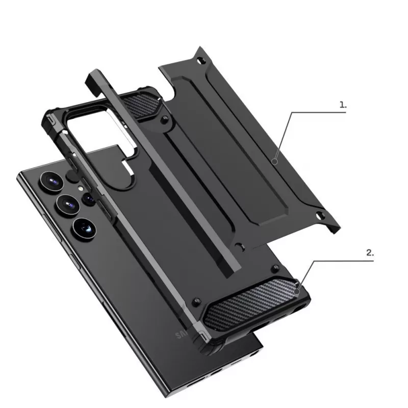 Hurtel Hybrid Armor puzdro pre Apple iPhone 15 Pro - čierne
