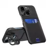 HURTEL iLike Apple iPhone 14 kožené puzdro Stand Case s priehradkou na karty a stojanom čierne