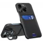 HURTEL iLike Apple iPhone 14 kožené puzdro Stand Case s priehradkou na karty a stojanom čierne
