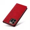 Hurtel Magnet Strap puzdro pre iPhone 13 Pro Max - peňaženka folio s odnímateľným lanyard a príveskom - červené