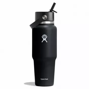 Hydro Flask Travel Bottle Wide Flex Straw Cap 32OZ 946ml čierna