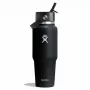 Hydro Flask Travel Bottle Wide Flex Straw Cap 32OZ 946ml čierna