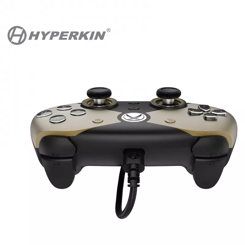 Hyperkin The Competitor Drôtový ovládač pre Xbox Series X|S, Xbox One a PC, zlatý