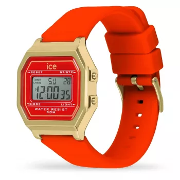 ICE Sunset unisex quartzové hodinky 32 mm gradientový ružový/oranžový/žltý ciferník neónovo ružový silikónový remienok 100 m vodotesné
