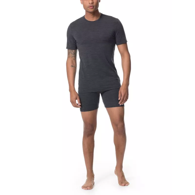 Icebreaker Anatomica krátky rukáv crewe spodné tričko – čierna/Monsoon – XL
