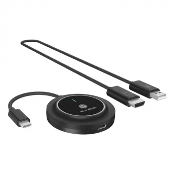 Icy Box IB-WL101 bezdrôtová HDMI sada extenderov - USB-C na HDMI vysielač a prijímač, Full HD 1080p, dosah 30m, čierna