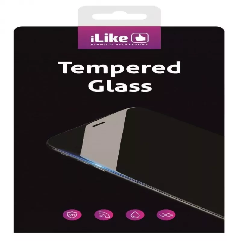 iLike 2.5D Black Frame Full Glue Temperované sklo Ochranné sklo displeja pre Xiaomi Redmi 9A