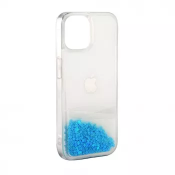 iLike Apple iPhone 11 silikónové puzdro Water Glitter modré