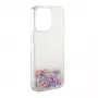 iLike Apple iPhone 13 silikónové puzdro Water Glitter Rainbow