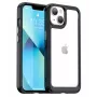 iLike Apple iPhone 14 tvrdé puzdro s gélovým rámom transparentné čierne