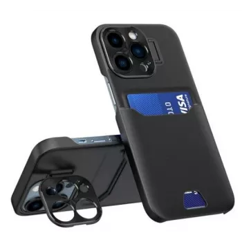 iLike Apple iPhone 14 Pro kožené puzdro Stand Case Cover s priečinkom na karty a stojanom čierna