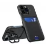 iLike Apple iPhone 14 Pro kožené puzdro Stand Case Cover s priečinkom na karty a stojanom čierna