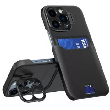 iLike Apple iPhone 14 Pro Max kožené puzdro Stand Case s peňaženkou a stojanom čierne
