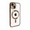 iLike Apple iPhone 15 Electroplate TPU puzdro s MagSafe transparentné zlaté