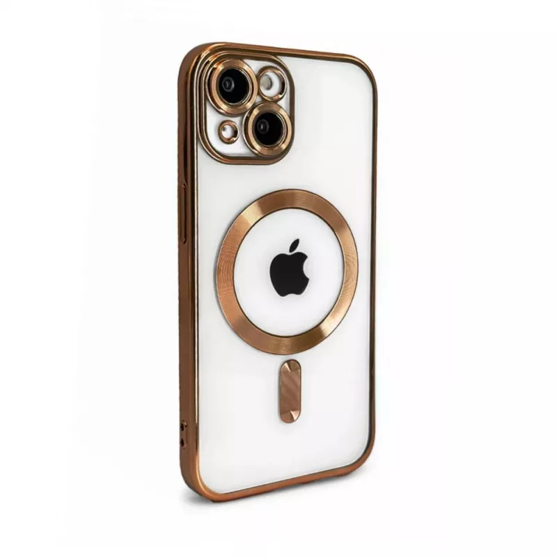 iLike Apple iPhone 15 Electroplate TPU puzdro s MagSafe transparentné zlaté