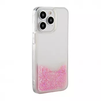 iLike Apple iPhone 15 Pro Max silikónové puzdro Water Glitter ružová