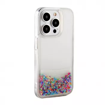 iLike Apple iPhone 15 Pro Max silikónové puzdro Water Glitter Rainbow