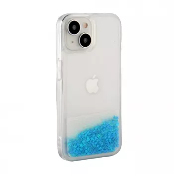 iLike Apple iPhone 15 silikónové puzdro Water Glitter Blue
