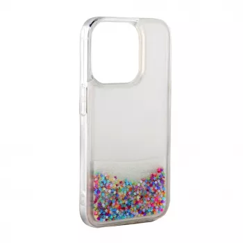 iLike Apple iPhone 15 silikónové puzdro Water Glitter Rainbow