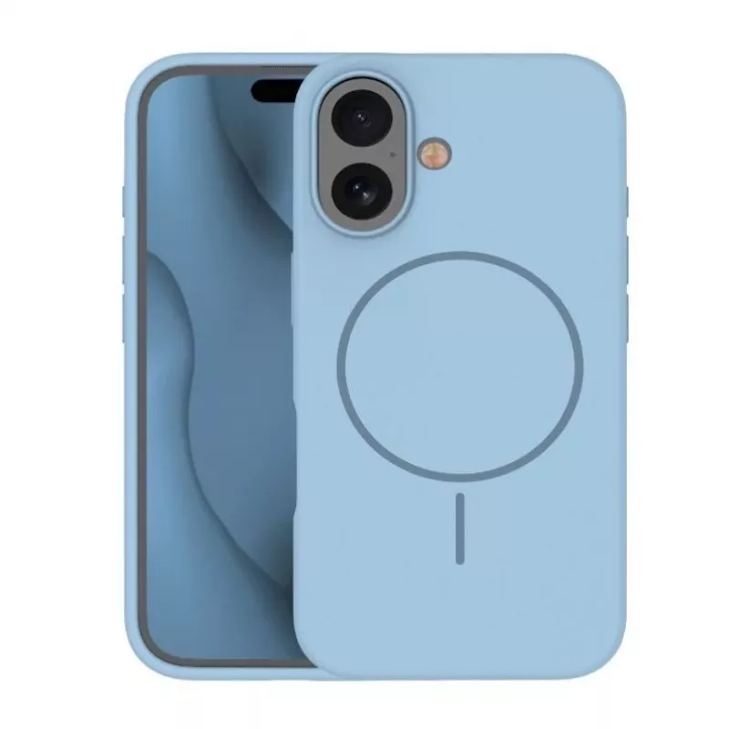 iLike Apple iPhone 16 Soft Touch silikónové puzdro s MagSafe svetlomodré